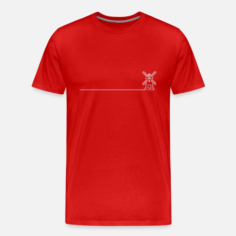 Windmühle Mühle Symbol - Männer Premium Bio T-Shirt - Rot