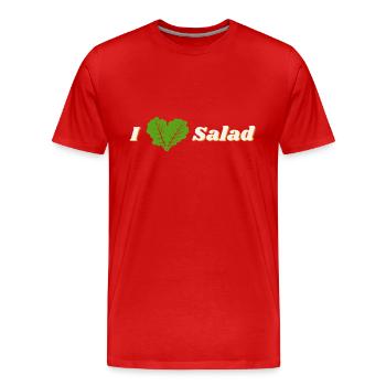 J’adore la salade - T-shirt bio Premium Homme - rouge - Devant - Damien (186cm)