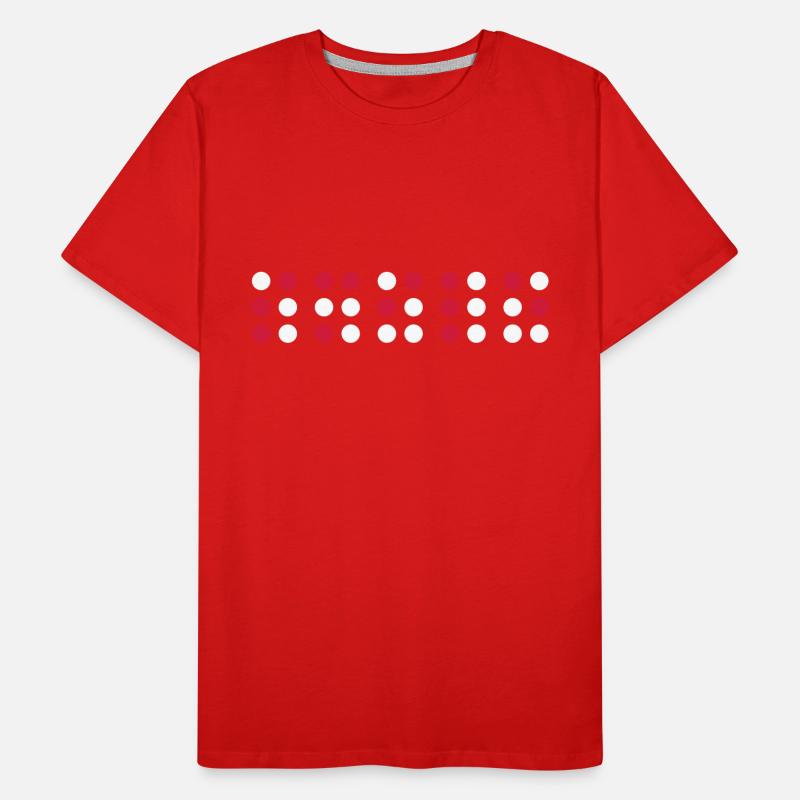 Sourire en code braille, script braille pour les aveugles T-shirt bio Premium Homme