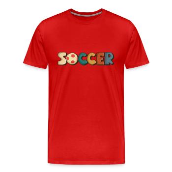 Football Footballeur Attaquant Garçons Coupe du Monde Hommes - T-shirt bio Premium Homme - rouge - Devant - Damien (186cm)