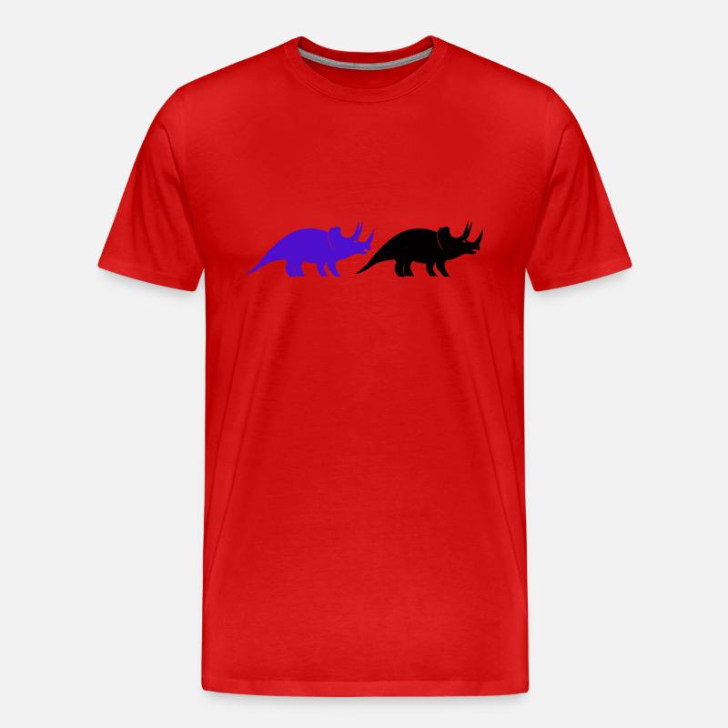 Triceratops - Männer Premium Bio T-Shirt - Rot