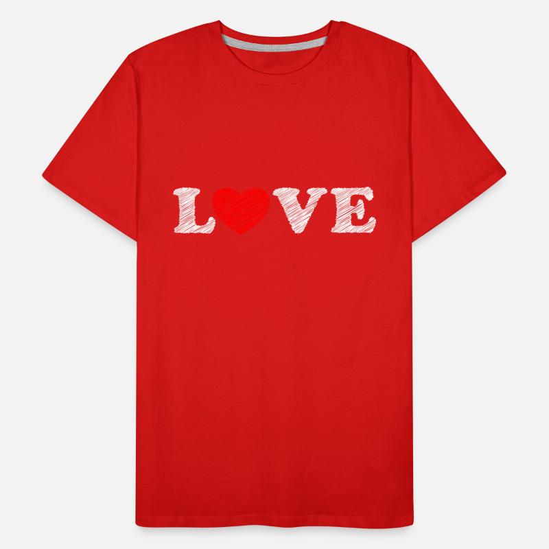 Love Herz Scribble Männer Premium Bio T-Shirt