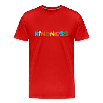 Gentillesse, pensée positive - T-shirt bio Premium Homme - rouge - Devant - Damien (186cm)