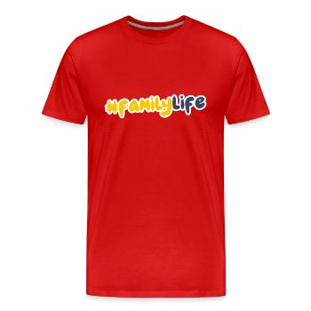 family life - Men's Premium Organic T-Shirt - red - Front - Damien (186cm)