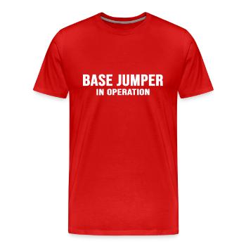 base jump Basejumper BASEjump - T-shirt bio Premium Homme - rouge - Devant - Damien (186cm)
