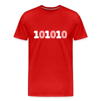42 code binaire binaire live sci-fi vecteur de réponse - T-shirt bio Premium Homme - rouge - Devant - Damien (186cm)