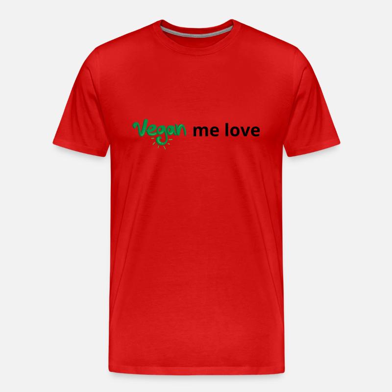 Vegan Ich Liebe - Männer Premium Bio T-Shirt - Rot