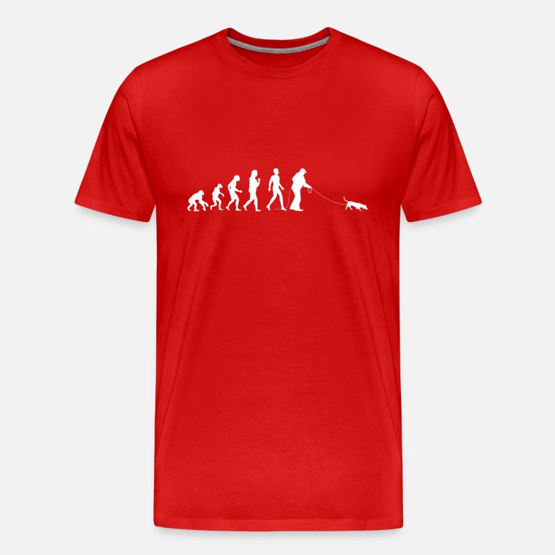 Evolution Mantrailing - Männer Premium Bio T-Shirt - Rot