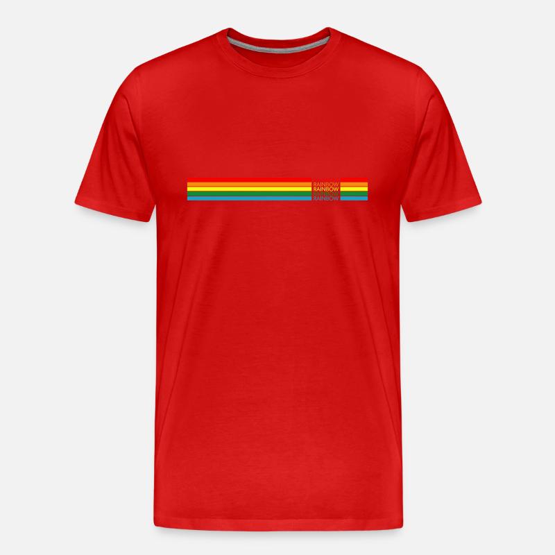 Rainbow Regenbogen - Männer Premium Bio T-Shirt - Rot