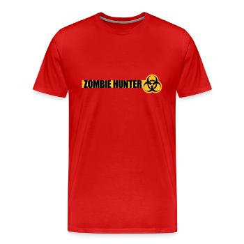zombie hunter Halloween Quote - Men's Premium Organic T-Shirt - red - Front - Damien (186cm)