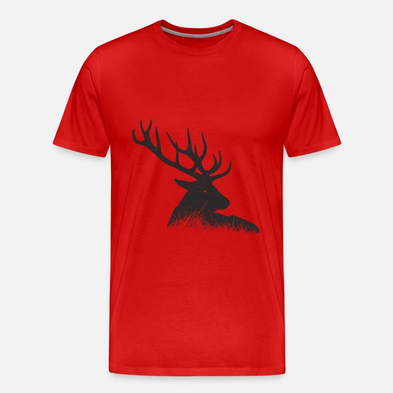Hirsch - Männer Premium Bio T-Shirt - Rot