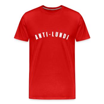 anti lundi - T-shirt bio Premium Homme - rouge - Devant - Damien (186cm)