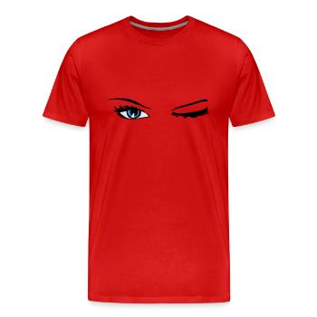 Sexy Eyes , Sexy Augen - Männer Premium Bio T-Shirt - Rot - Vorne - Damien (186cm)