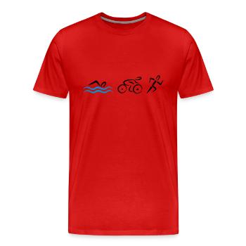 Triathlon - Männer Premium Bio T-Shirt - Rot - Vorne - Damien (186cm)