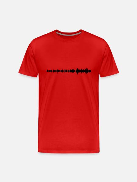 Waveform - Männer Premium Bio T-Shirt - Rot