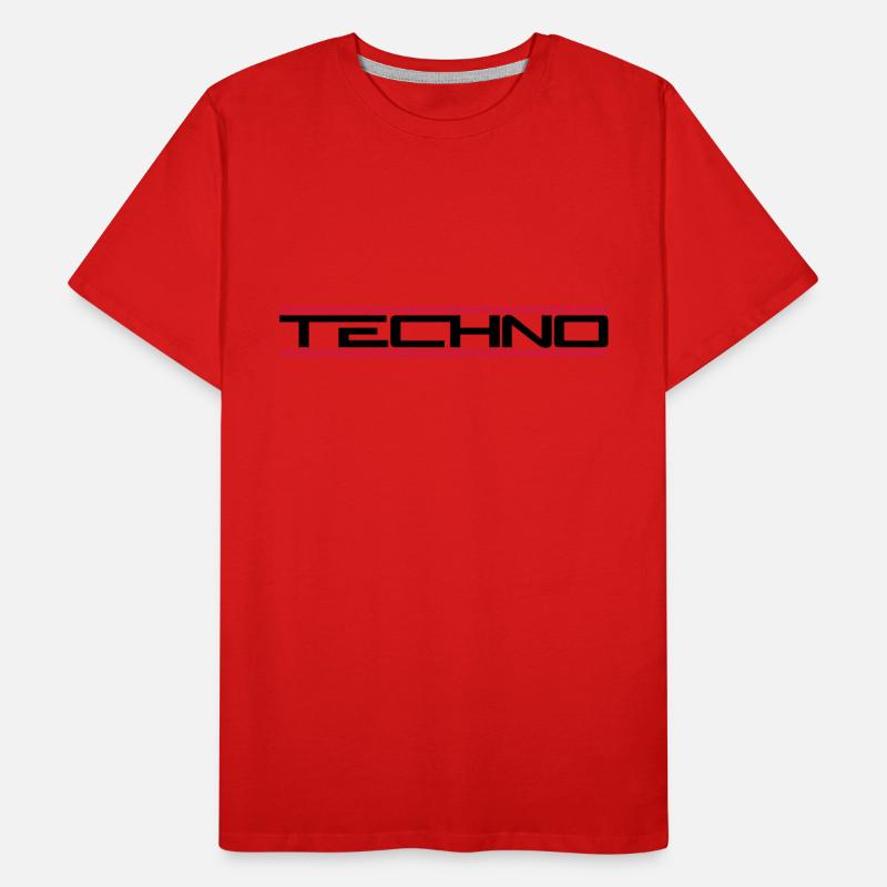 Techno Rote Balken Männer Premium Bio T-Shirt