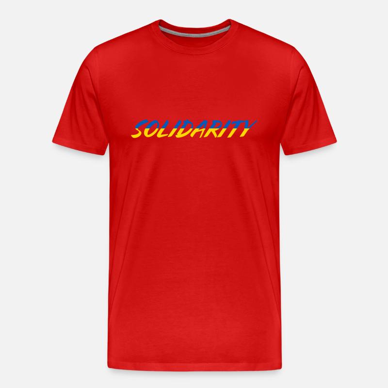 Solidarity ukraine - Männer Premium Bio T-Shirt - Rot