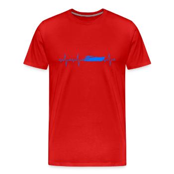 Heartbeat Boat Yacht Cadeau - T-shirt bio Premium Homme - rouge - Devant - Damien (186cm)