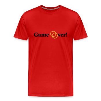 Game over Bachelor Party Bridal Couple Wedding Rings - Men's Premium Organic T-Shirt - red - Front - Damien (186cm)