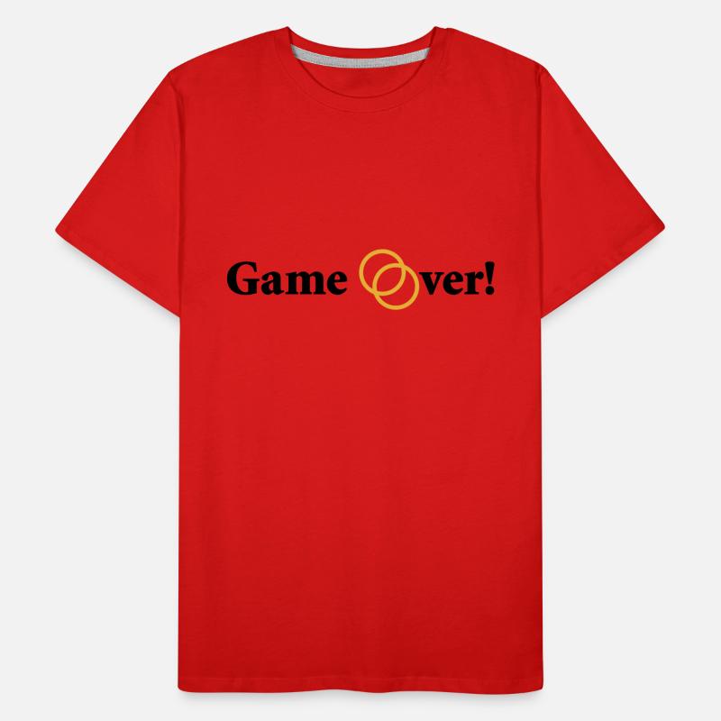 Game over Hochzeit Ehepaar Braut Bräutigam Ehering Männer Premium Bio T-Shirt