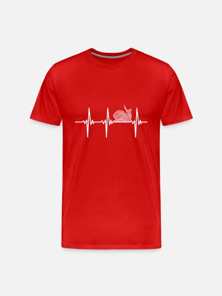 Heartbeat for jogging snail - Men's Premium Organic T-Shirt - red