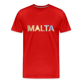 Malta - Männer Premium Bio T-Shirt - Rot - Vorne - Damien (186cm)