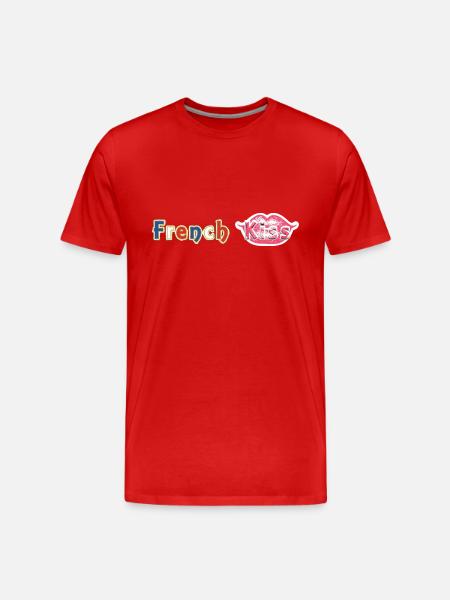 Zungenkuss - Männer Premium Bio T-Shirt - Rot
