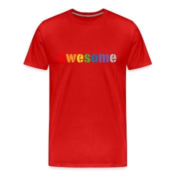 Rainbow shirt awesome, LGBT lgbtqi queer - Men's Premium Organic T-Shirt - red - Front - Damien (186cm)