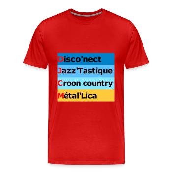 Jeux de mots musicale - T-shirt bio Premium Homme - rouge - Devant - Damien (186cm)