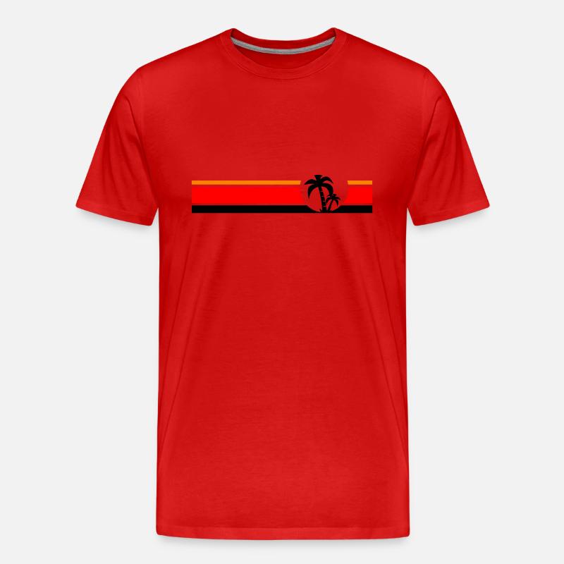Palme II - Männer Premium Bio T-Shirt - Rot
