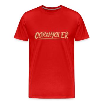Cornholer Cornhole Bean Bag Toss - T-shirt bio Premium Homme - rouge - Devant - Damien (186cm)