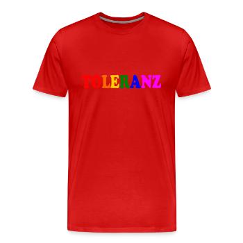 Toleranz - Männer Premium Bio T-Shirt - Rot - Vorne - Damien (186cm)
