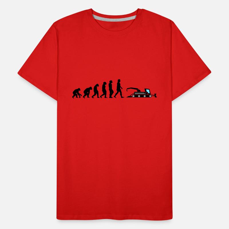 dameuse évolution grue véhicule pente neige T-shirt bio Premium Homme