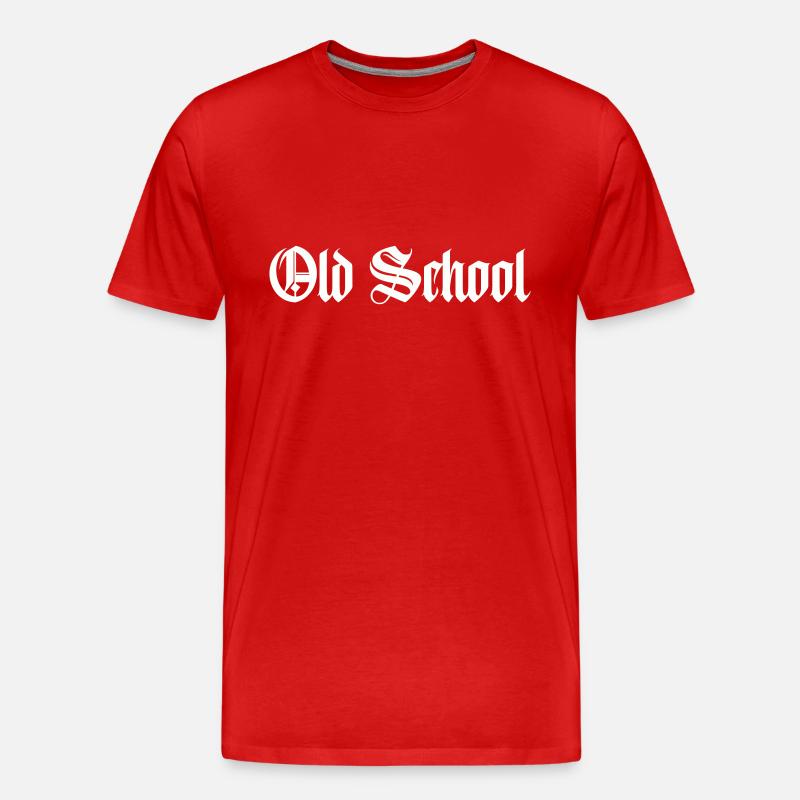 old school - Männer Premium Bio T-Shirt - Rot