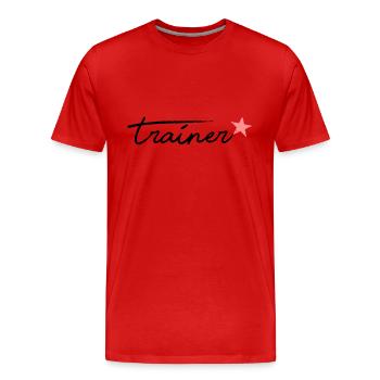 Entraîneur - T-shirt bio Premium Homme - rouge - Devant - Damien (186cm)