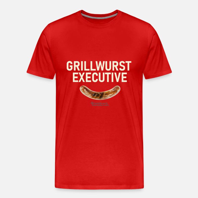 Grillspruch Grillwurst Executive - Männer Premium Bio T-Shirt - Rot