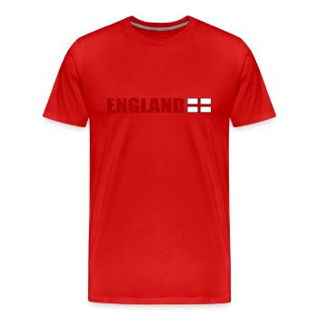 England - Männer Premium Bio T-Shirt - Rot - Vorne - Damien (186cm)