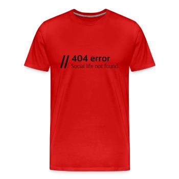 Social life not found - Men's Premium Organic T-Shirt - red - Front - Damien (186cm)