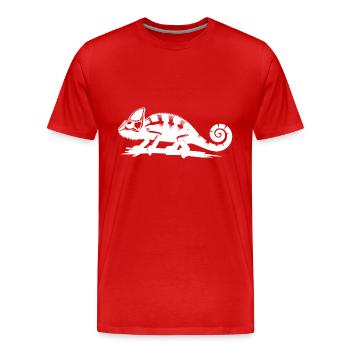 Terrarium Caméléon Maître du camouflage animal - T-shirt bio Premium Homme - rouge - Devant - Damien (186cm)