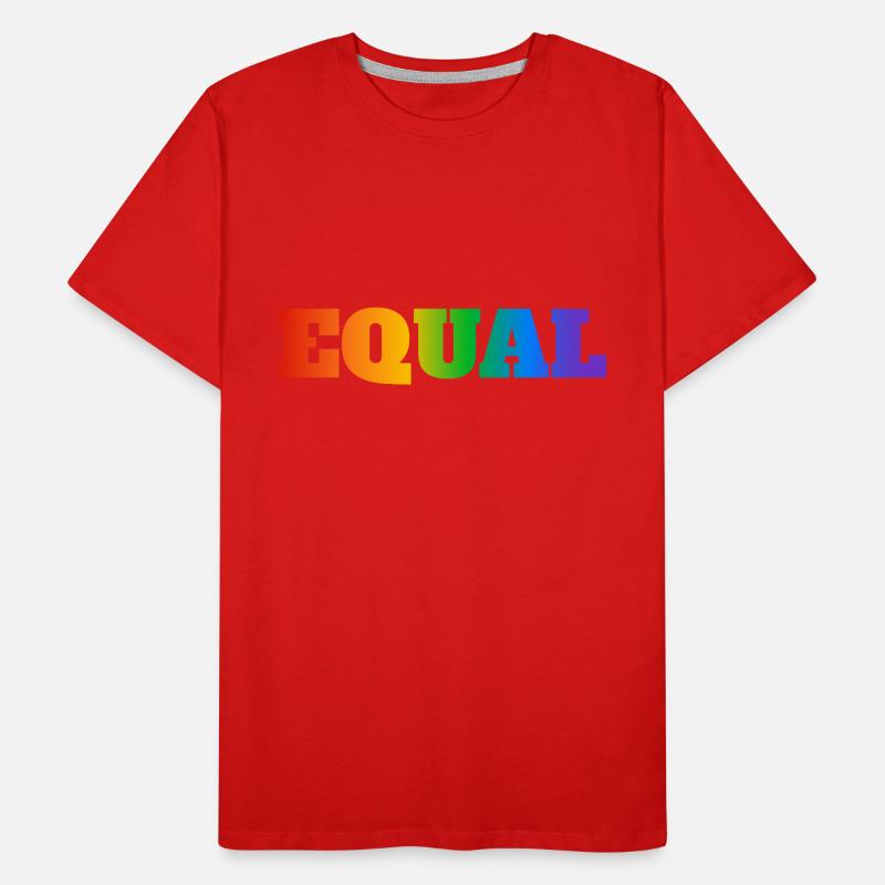 EQUAL RAINBOW TEXT Men's Premium Organic T-Shirt