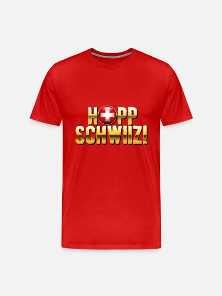 Hopp Schwiiz - Männer Premium Bio T-Shirt - Rot