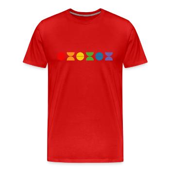 Regenbogen fun - Männer Premium Bio T-Shirt - Rot - Vorne - Damien (186cm)