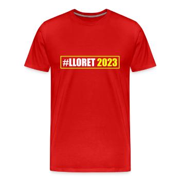 Lloret de Mar 2023 - T-shirt bio Premium Homme - rouge - Devant - Damien (186cm)