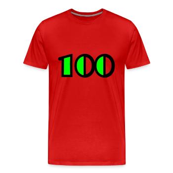 100 ANS. 100e ANNIVERSAIRE. ANNIVERSAIRE 100 ANS - T-shirt bio Premium Homme - rouge - Devant - Damien (186cm)