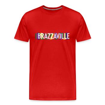 Brazzaville - T-shirt bio Premium Homme - rouge - Devant - Damien (186cm)