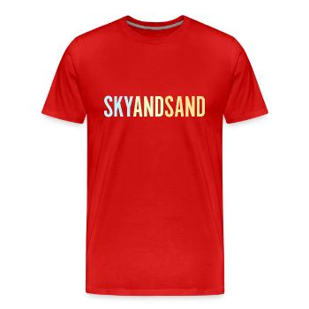 Sky And Sand - Männer Premium Bio T-Shirt - Rot - Vorne - Damien (186cm)