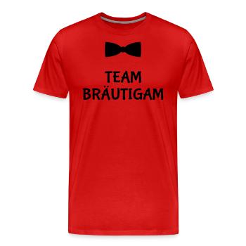 Team Bräutigam - Männer Premium Bio T-Shirt - Rot - Vorne - Damien (186cm)