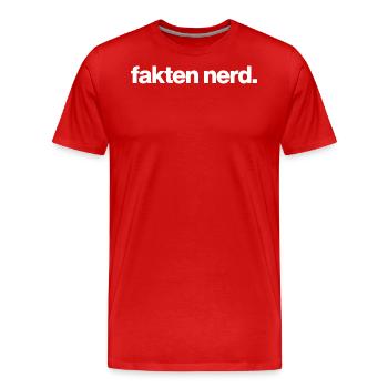 Fake Nerd - Männer Premium Bio T-Shirt - Rot - Vorne - Damien (186cm)