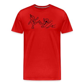 Geschenk zum 3. Hochzeitstag, Geschenk zum 3. Hochzeitstag - Männer Premium Bio T-Shirt - Rot - Vorne - Damien (186cm)