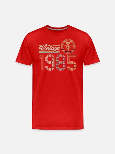 Vintage 1985 Limited Edition - verjaardag DDR - Mannen premium biologisch T-shirt - rood